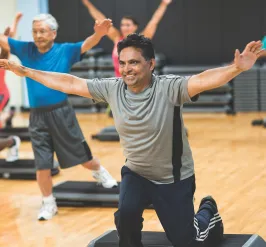 man exercising at the YMCA