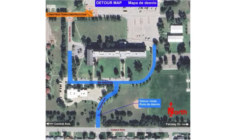 Detour Map for Construction
