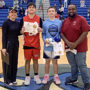 Middle School Youth Champions Award Recipients with YMCA staff